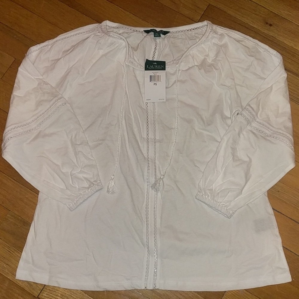 Ralph Lauren petite small white blouse.